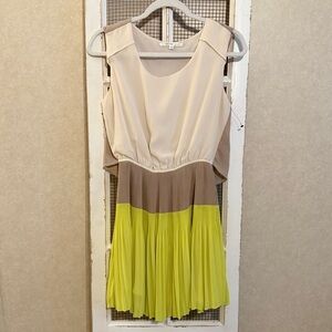 Pop Couture Color Block Pleated Mini Dress